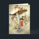 'On Mushroom Hill' Birthday Card<br><div class="desc">This lovely print of fairies and elves playing among the mushrooms is from is an illustration from “The Dream-Pedlar”, 1914. Florence Mary Anderson, 1874–1930 was an English artist, book illustrator, wood engraver and children's author who flourished between 1914 and 1930. She also illustrated under her maiden name of Molly MacArthur...</div>