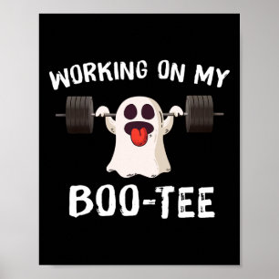 On My Boo Tee Halloween Dead Lift Ghost Gym Weight Poster
