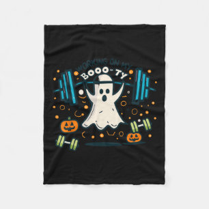 On My Boo-ty Funny Booty Halloween Ghost Workout Fleece Blanket