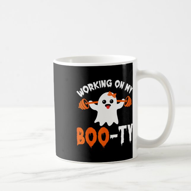 On My Boo-ty Gym Booty Boo-tee Ghost Pun Men Women Coffee Mug (Right)