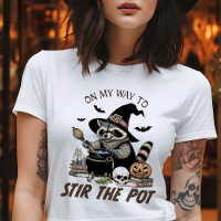 On My Way Stir the Pot Vintage Racoon Halloween