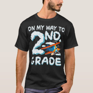 On My Way To Second Grade 2nd Grade Airplane Back  T-Shirt