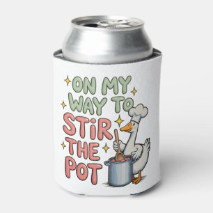 On My Way To Stir The Pot Cute Girly Goose Trendy Can Cooler
