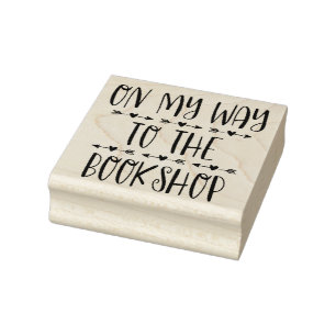 On My Way To The Bookshop Rubber Stamp