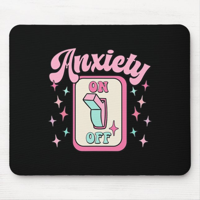 On Off Switch Fun Mental Health Awareness Retro  Mouse Pad (Front)