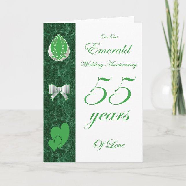 On Our Emerald Wedding Anniversary Card (Front)