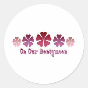 On Our Honeymoon Classic Round Sticker