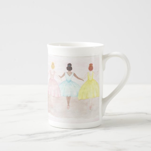 On Point Ballet Dancers Bone China Mug (Right)