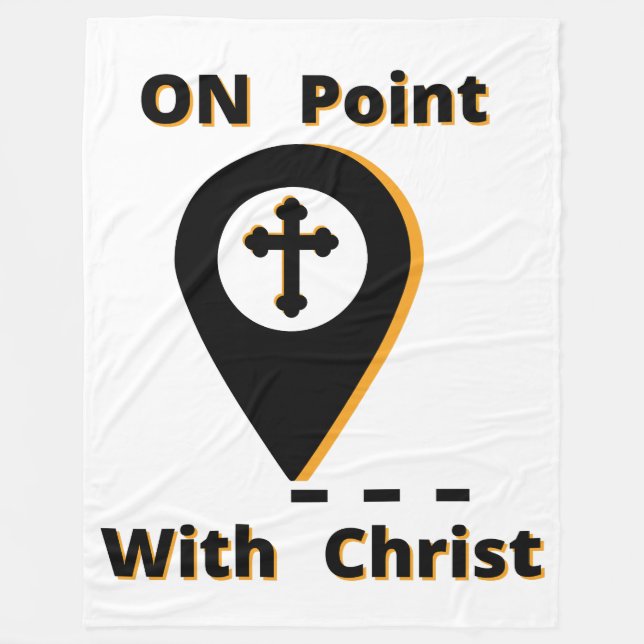 On Point With Christ Biblical Fleece Blanket (Front)