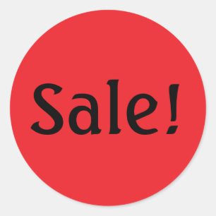 On Sale Simple Red Sticker Round Circle