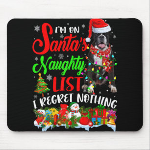 On Santas Naughty List Xmas Boxer  Mouse Pad