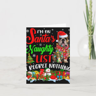 On Santas Naughty List Xmas English Bulldog Card
