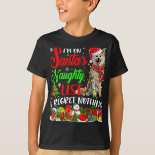 On Santas Naughty List Xmas Shiba Inu T Shirt