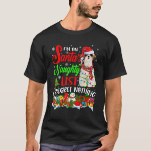 On Santa's Naughty List Xmas Shih Tzu T-Shirt