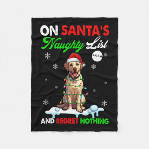 On Santa's Xmas Naughty List Regret Nothing Santa  Fleece Blanket