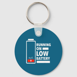 On Shirt Dads Moms Running Low Battery Key Ring