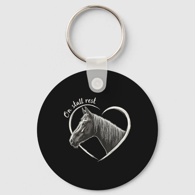 On Stall Rest , Heart Equestrian Horse Stable, Key Ring (Front)