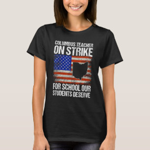 On Strike Columbus Ohio School Teachers Vintage Us T-Shirt