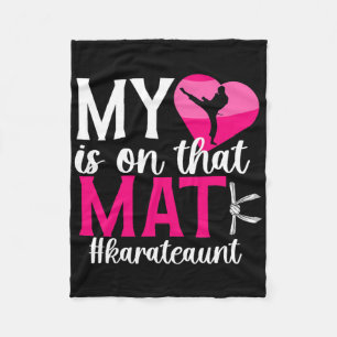 On That Mat Karate Aunt Karate Auntie 1 Fleece Blanket
