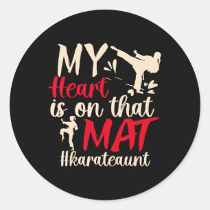 On That Mat Karate Aunt Karate Auntie 2 Classic Round Sticker