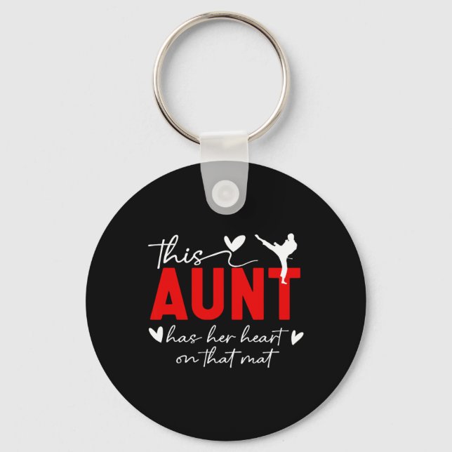 On That Mat Karate Aunt Karate Auntie  Key Ring (Front)