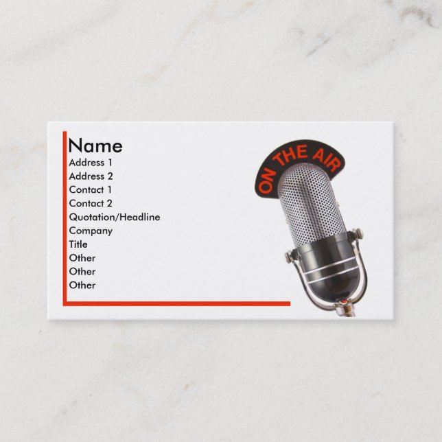 On The Air Business Card (Front)