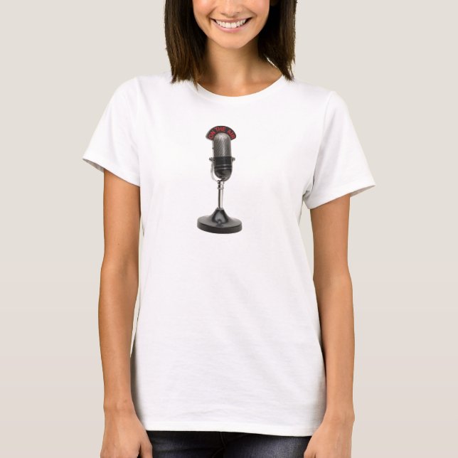 ON THE AIR Vintage Microphone T-Shirt (Front)