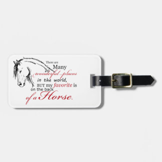 On the Back of a Horse Luggage Tag