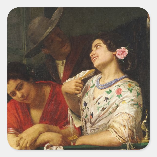 On the Balcony, 1873 by Mary Cassatt Square Sticker (Front)