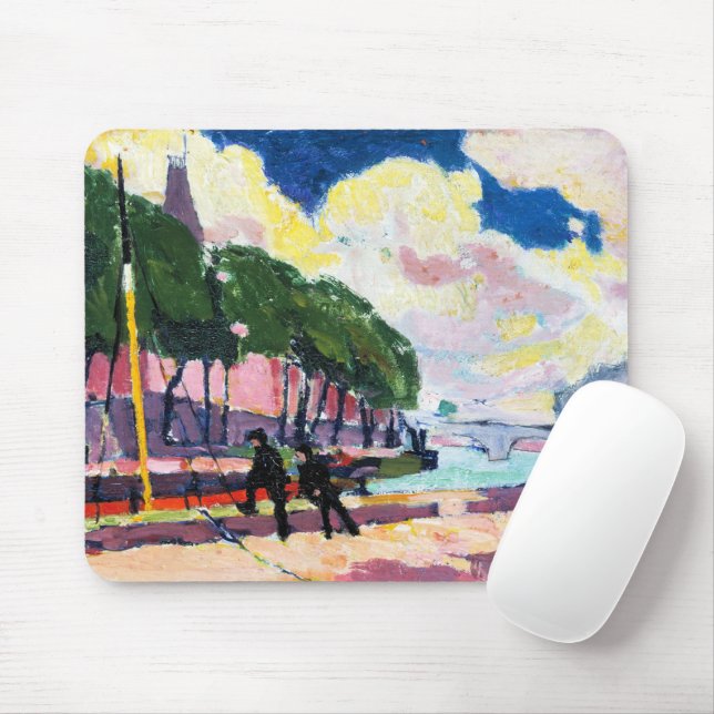 On the Banks of the Seine by Henry Lyman Sayen Mouse Pad (With Mouse)