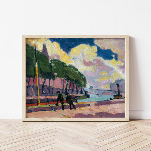 On the Banks of the Seine Henry Lyman Saÿen Poster