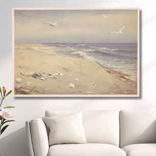 On the Beach (1879) – Vintage Coastal Art Canvas Print