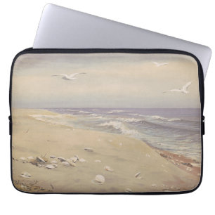 On the Beach (1879) – Vintage Coastal Art Laptop Sleeve