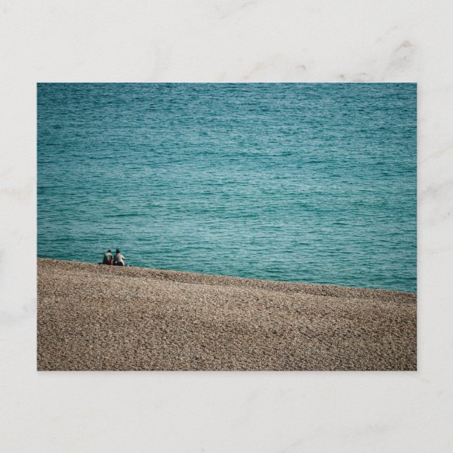 On the beach at Beer Postcard (Front)