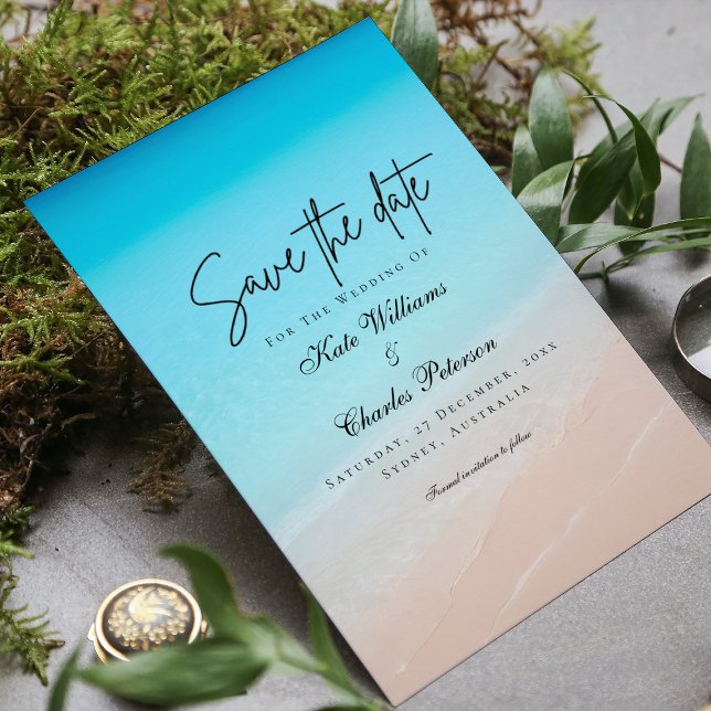 On the beach , beach wedding Save The Date Card (Creator Uploaded)