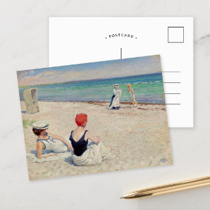 On the Beach, Falsterbro   Paul Fischer Postcard