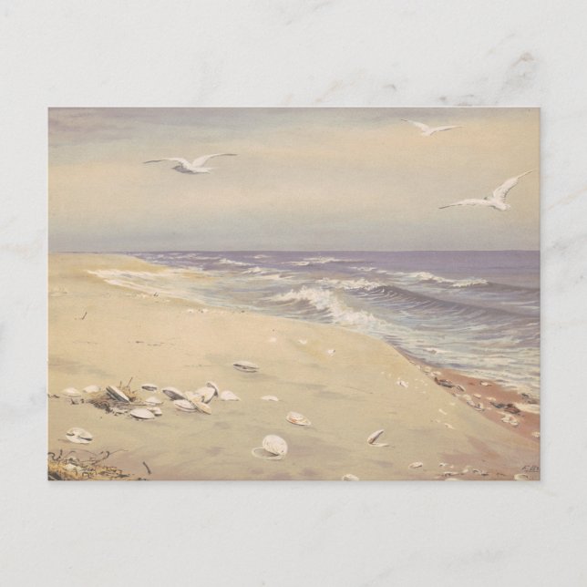 On the Beach | Fidelia Bridges Postcard (Front)