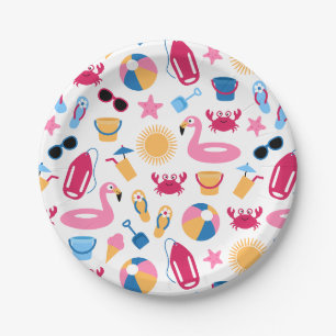 On the beach paper plate