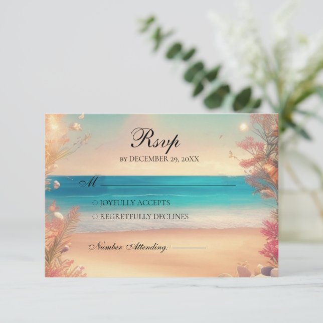 On the beach rsvp  card (Standing Front)
