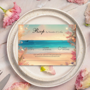 On the beach rsvp  card