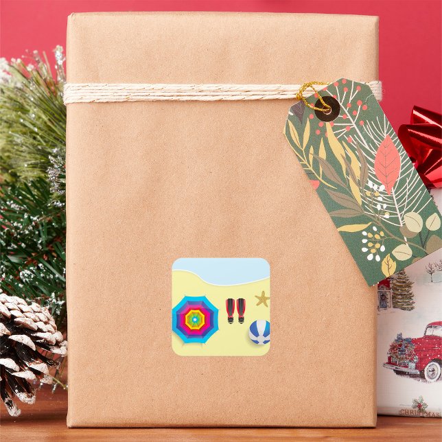 On The Beach Square Sticker (Creator Uploaded)