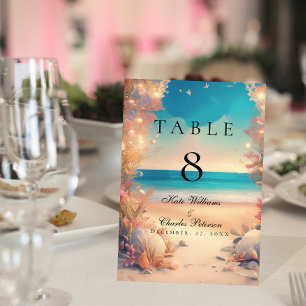 On the beach table number