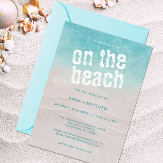 On The Beach Tropical Watercolor Invitation
