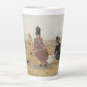 On the Beach Trouville 1887 by Eugene Boudin Latte Mug