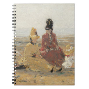 On the Beach Trouville 1887 by Eugene Boudin Notebook