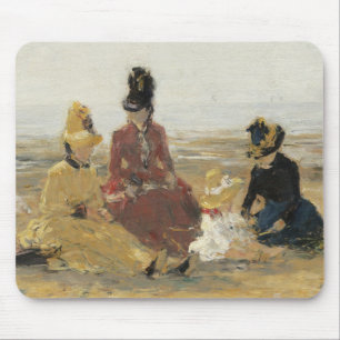 On the Beach, Trouville 1887 Mouse Pad