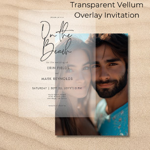  On the Beach Vellum Overlay Wedding Invitations