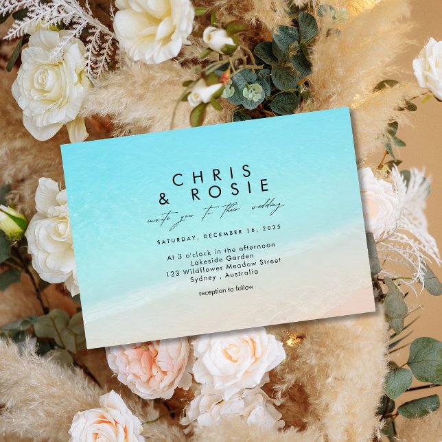 On the beach wedding invitation (Creator Uploaded)