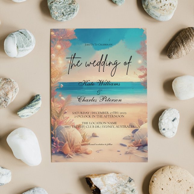 On the beach wedding invitation (Creator Uploaded)