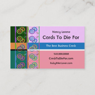 On The Border - Lilac and Pink Business Card